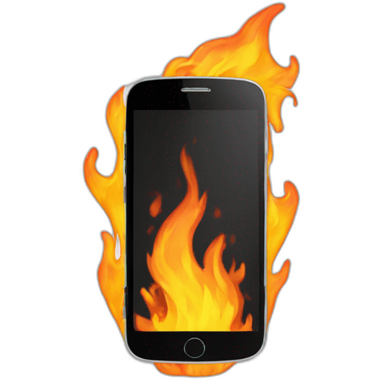 Smartphone in fire emoji