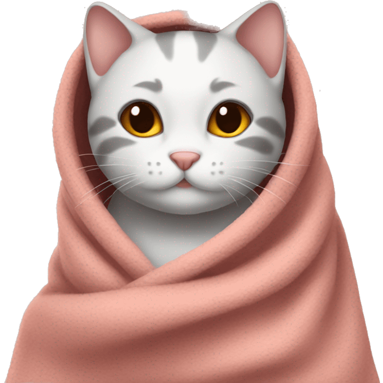 kitty cozy in blanket emoji