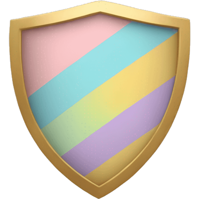 A shield that says thank you in pastel colour emoji