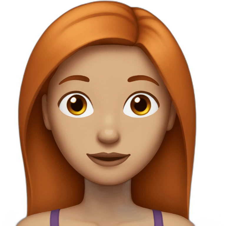 redhead, straight hair, dark brown eyes woman emoji