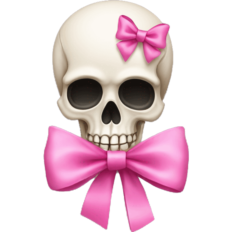 Skull with a pink bow emoji