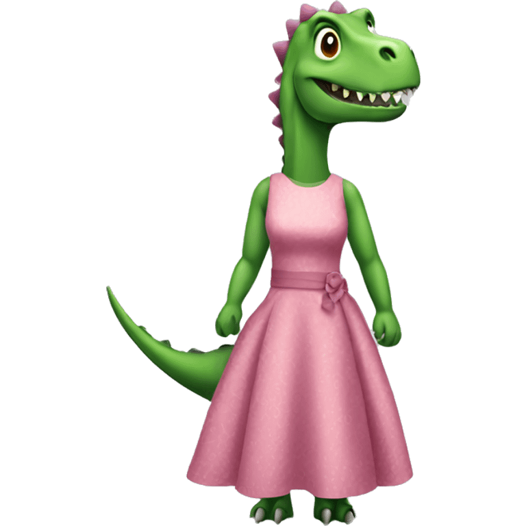 Dinosaur wearing a dress emoji