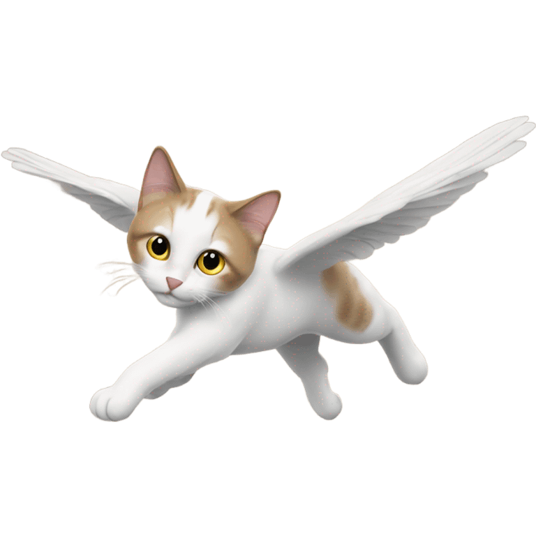 A cat flying down  emoji