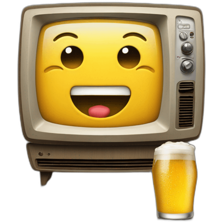 Télévison avec une bierre emoji