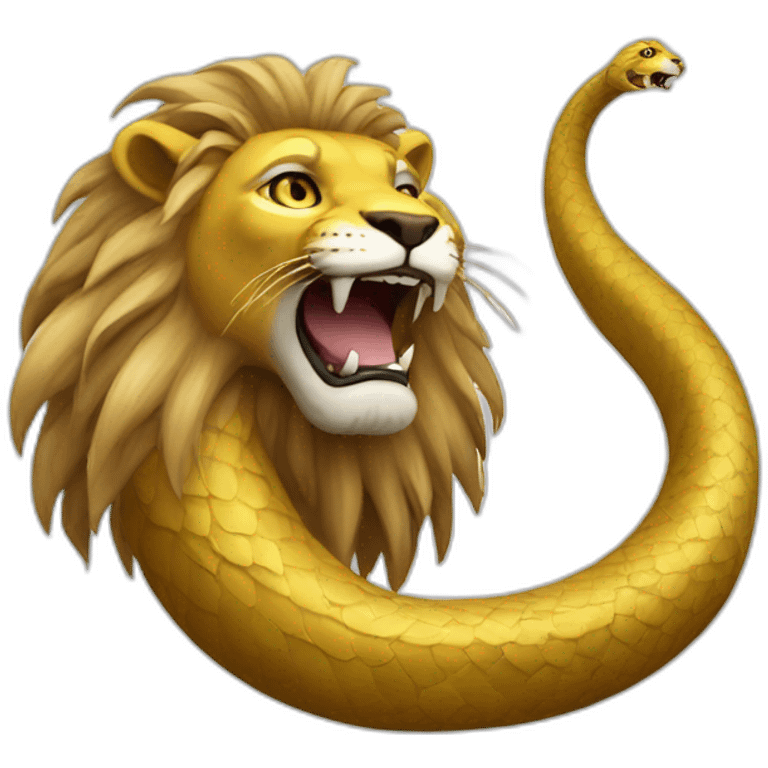 Serpent enroule un lion emoji