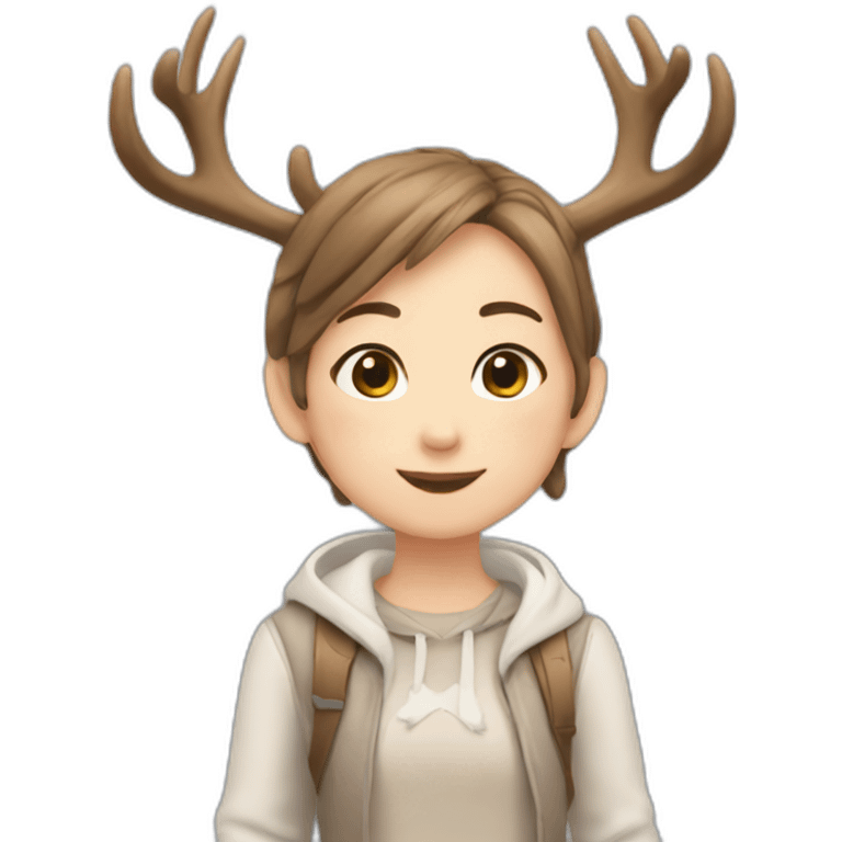 👍🏻👍🏻chibi-deer-antlers girl emoji