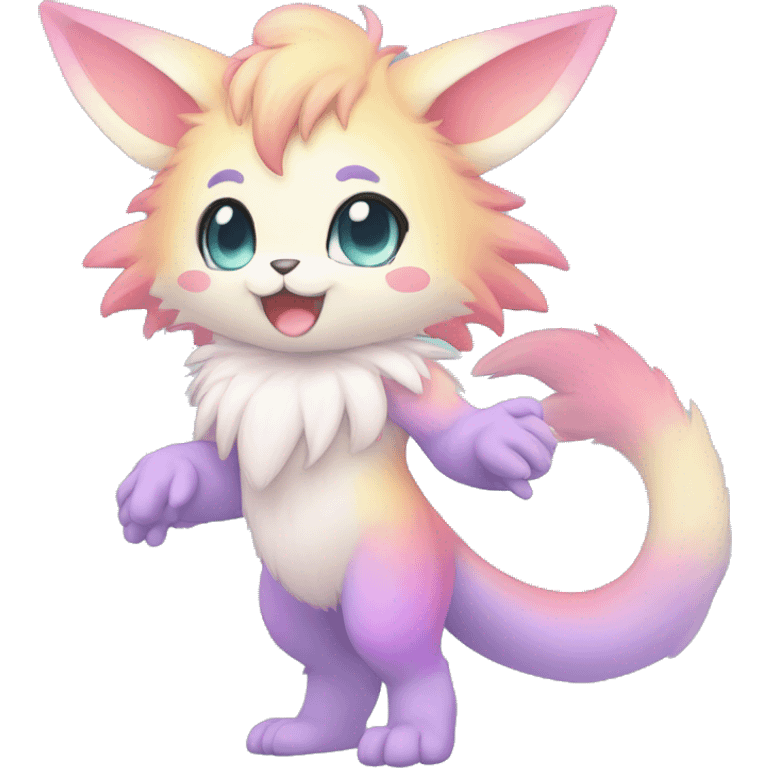 Anthro-Pastel-Gradient-Fur-Sona-Chibi-Shiny-Fakémon full body emoji