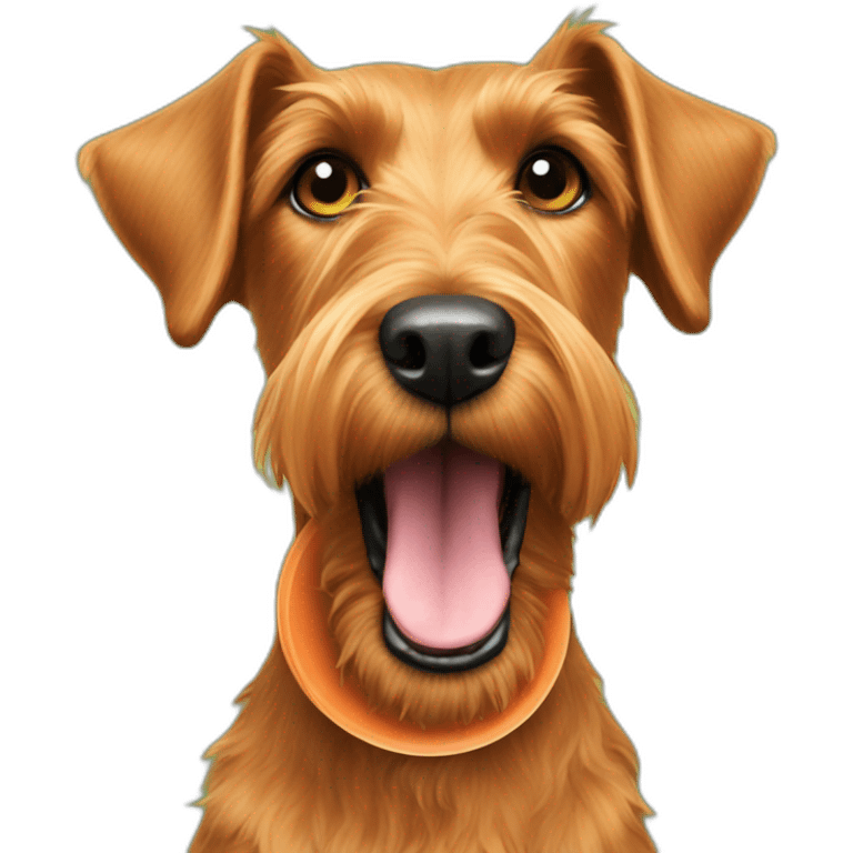 irish terrier with frisbee emoji