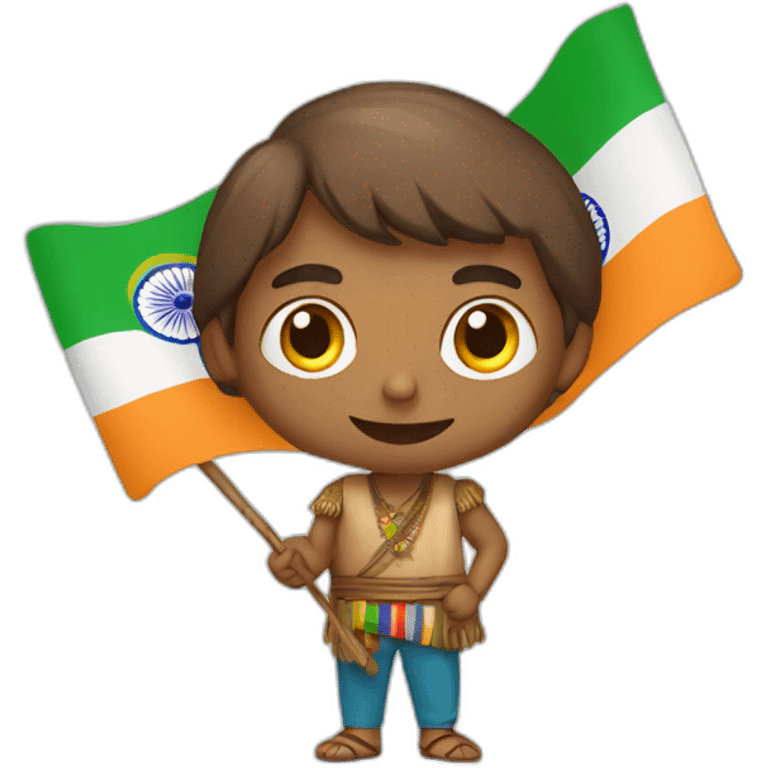 Indian man with flag emoji