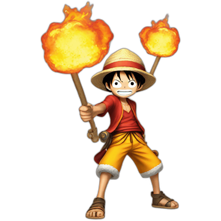 luffy with fire power emoji