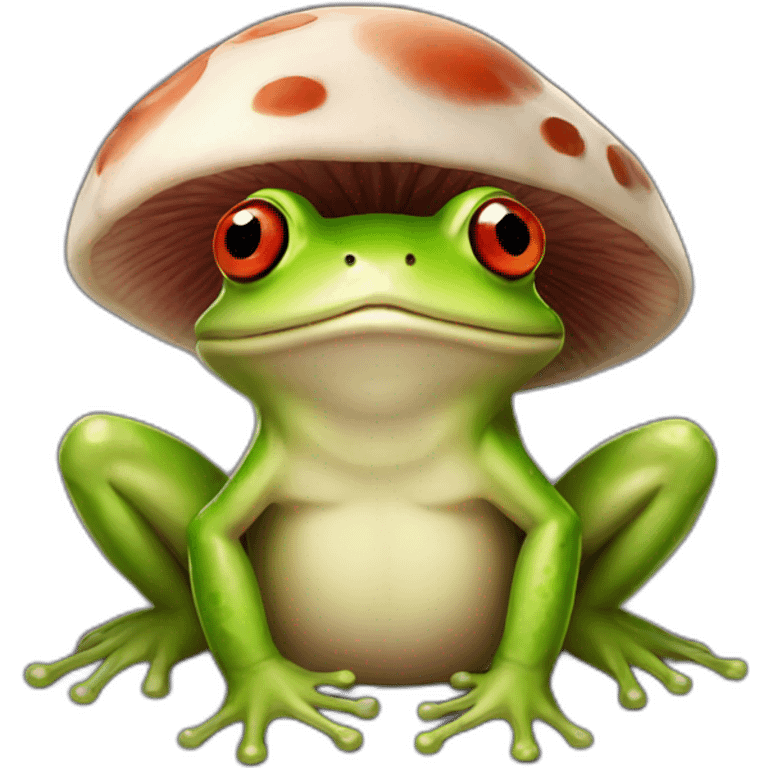 Frog with a mushroom hat emoji