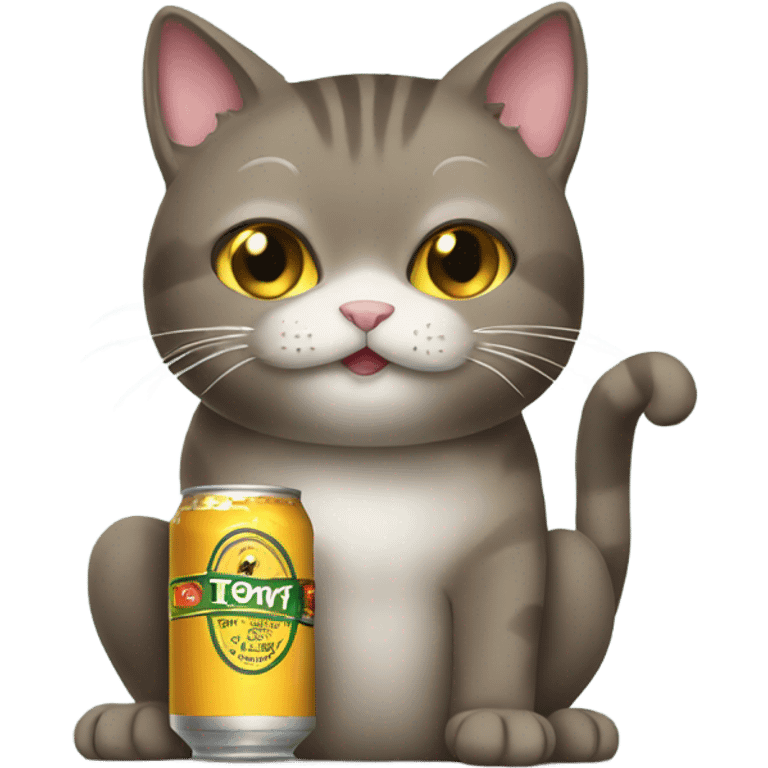 cat with beer can emoji