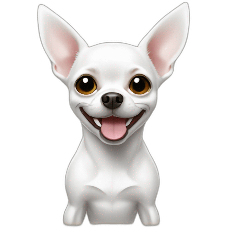 White chihuahua smiling emoji