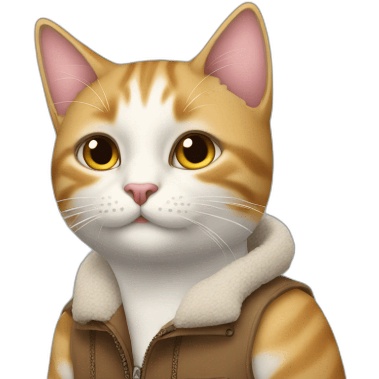 Gato con botas con mascara emoji