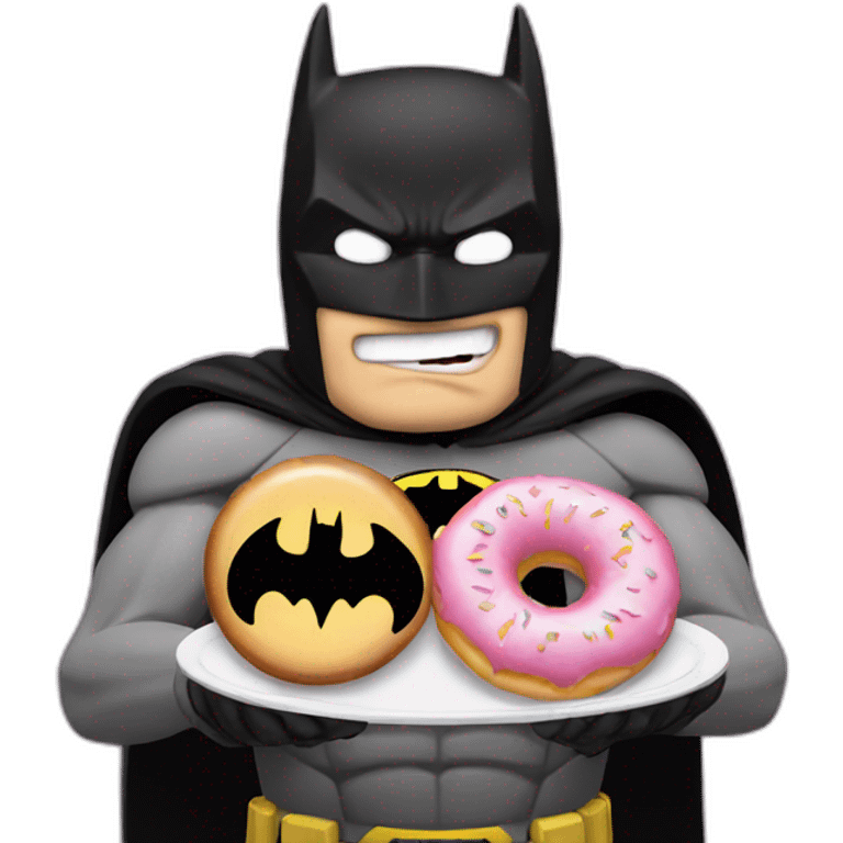 batman who are eating donuts emoji