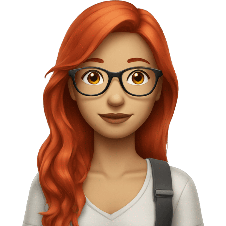 girl glasses red hair emoji