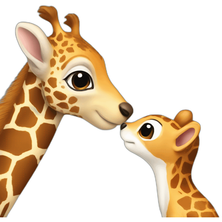 Squirrel kiss giraffe  emoji