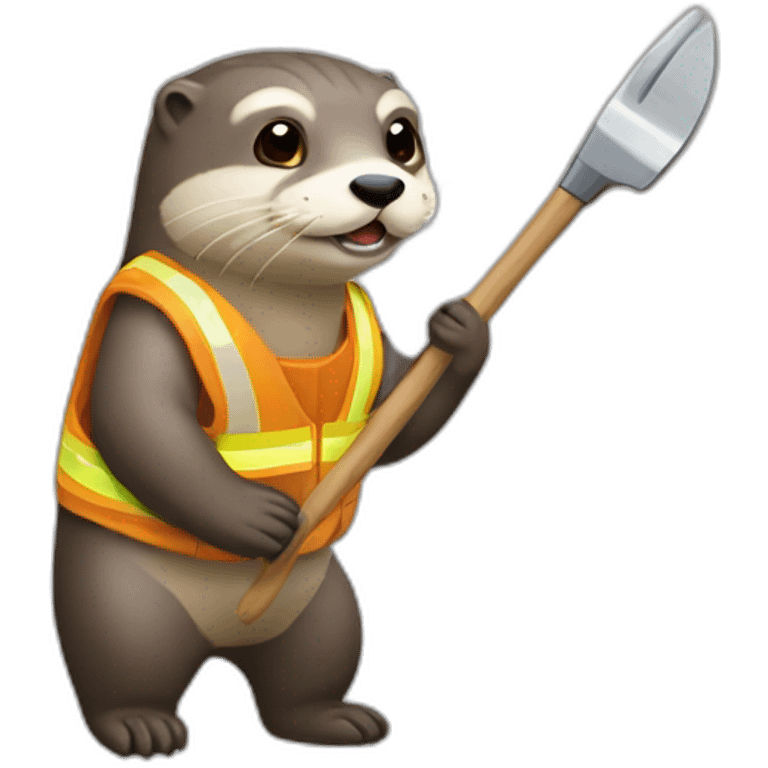 loutre avec un côte de travaux emoji