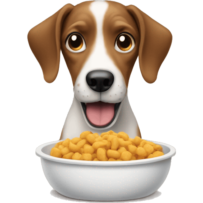 Silly dog eating food emoji