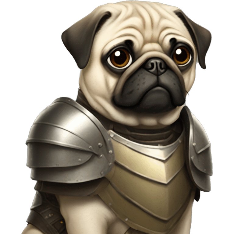 pug in protective armor emoji