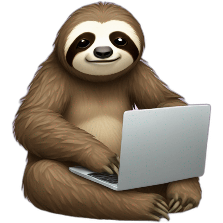 tired Sloth with a laptop emoji