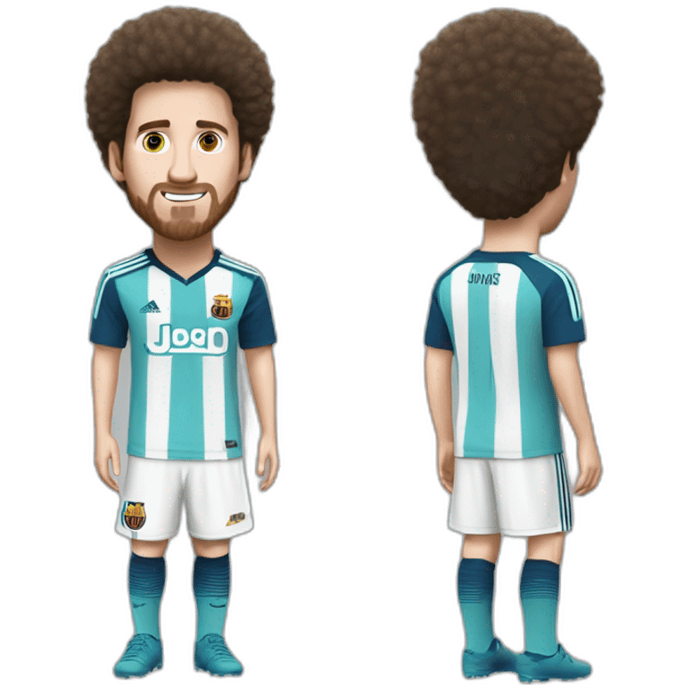 messi blanc avec coupe afro emoji