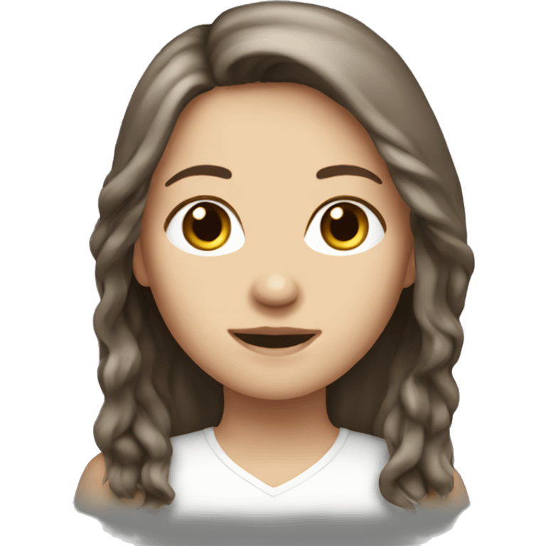 Brunet long haired white female  emoji