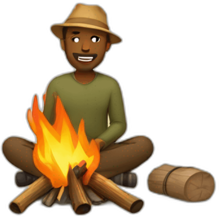 man and campfire emoji