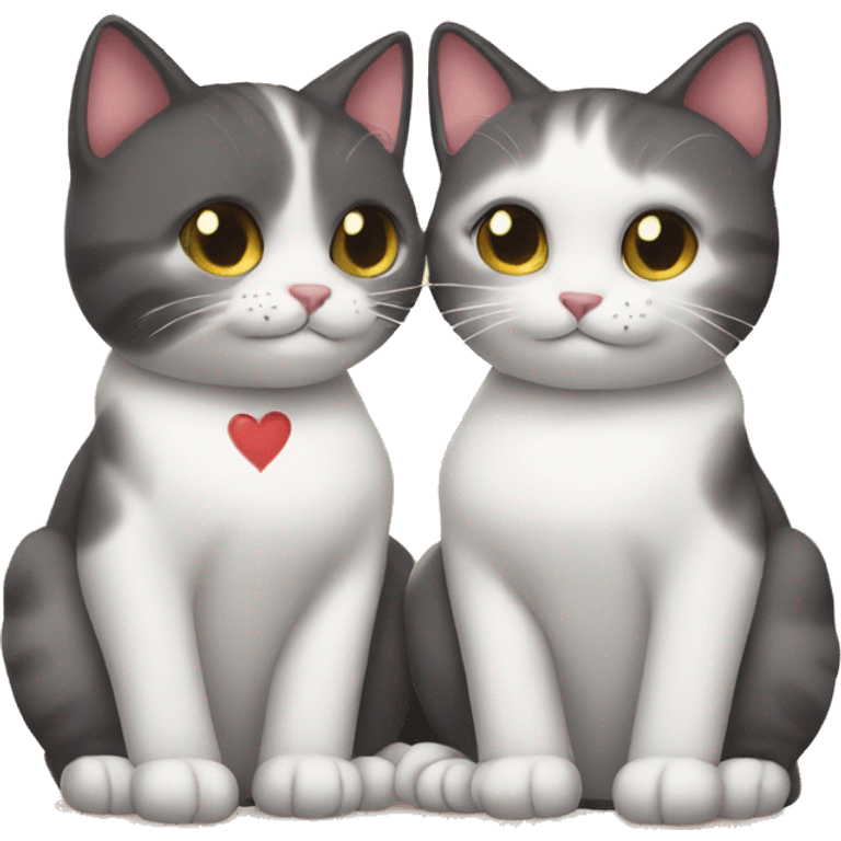 Two cats in love emoji