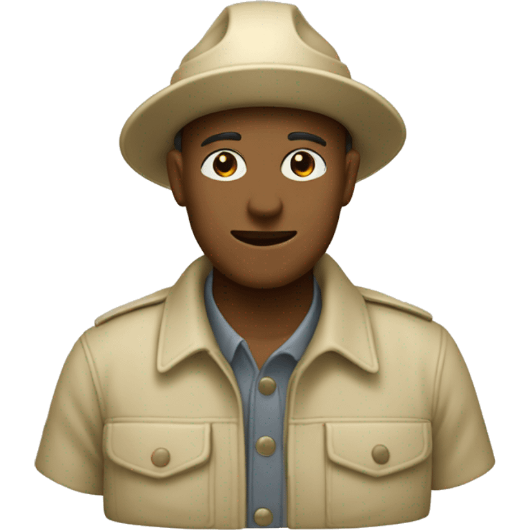 gardener pith helmet beige jacket emoji