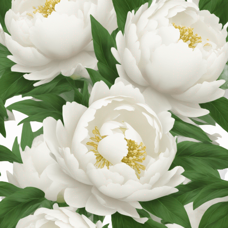 White peonies bouquet  emoji