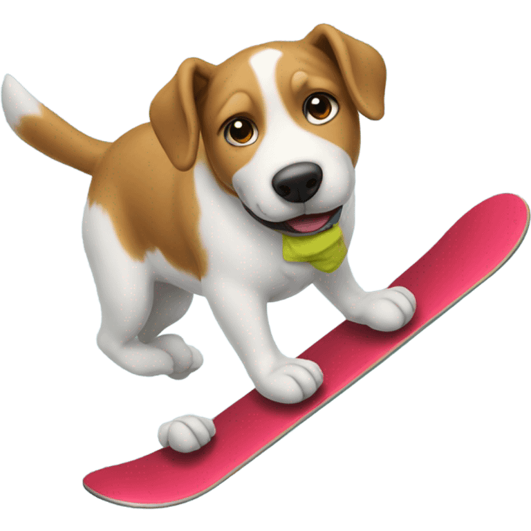 Dog riding a snowboard emoji