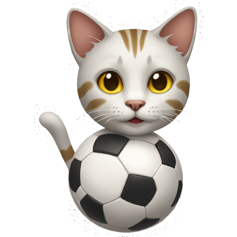 Cat playing soccer  emoji