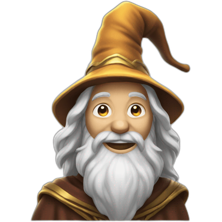 Wizard with a big grin emoji