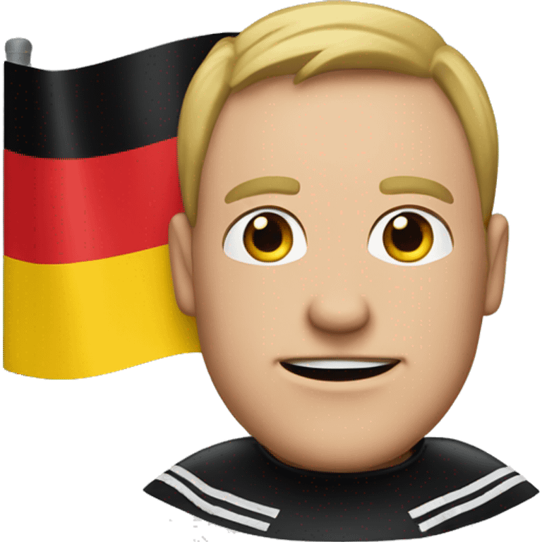 Schwarzer Mann mit Deutschland Flagge emoji