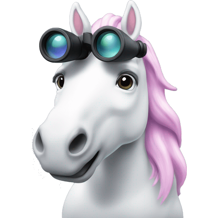 Unicorn looking through binoculars  emoji