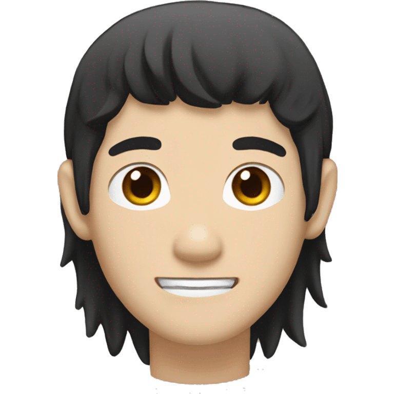 white skin color japanese man with black anime hair, make it from shoulders and create only one emoji emoji