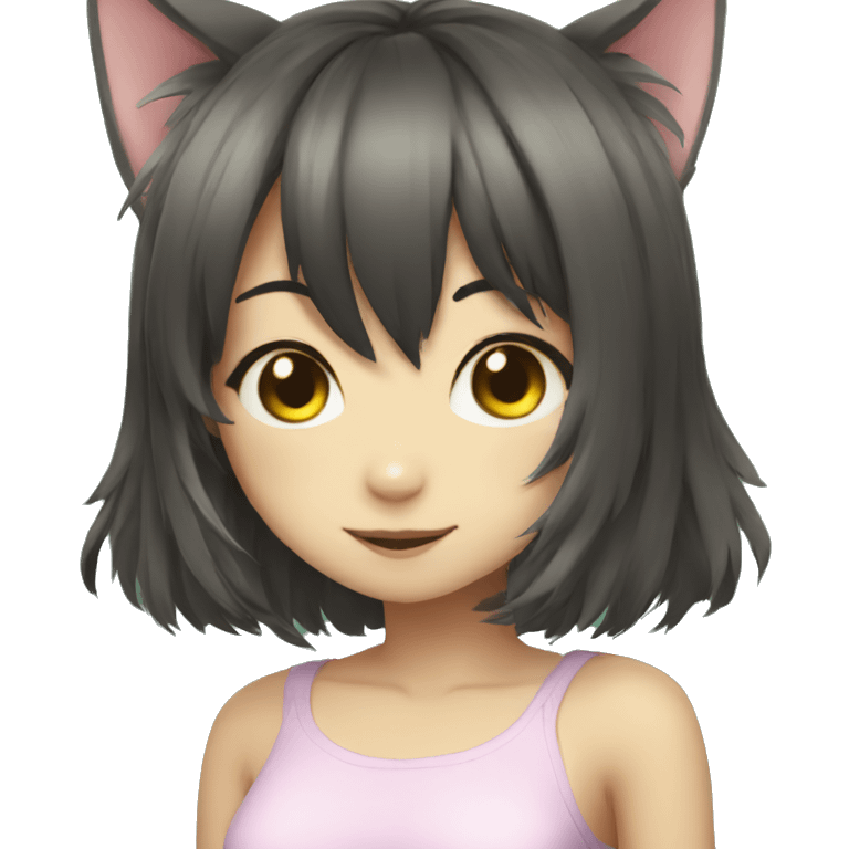 anime cat girl hi emoji