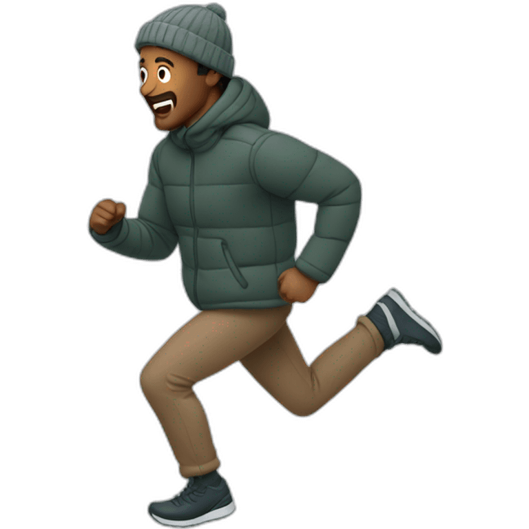 man running in winter emoji