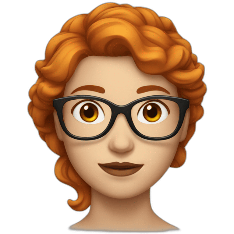 Femme rousse avec lunettes emoji