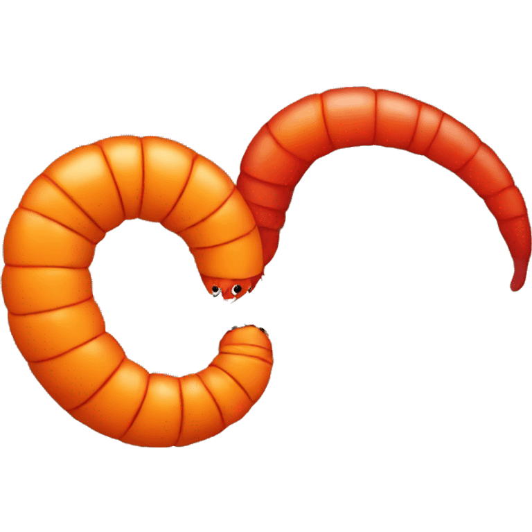 Orange and red Worm  emoji