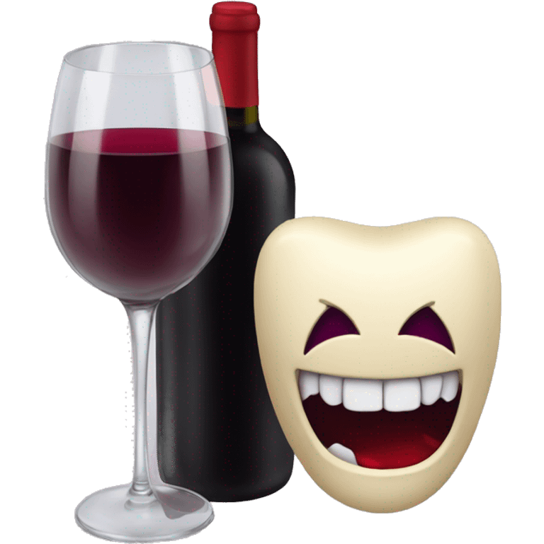 vampire teeth and glass of wine emoji