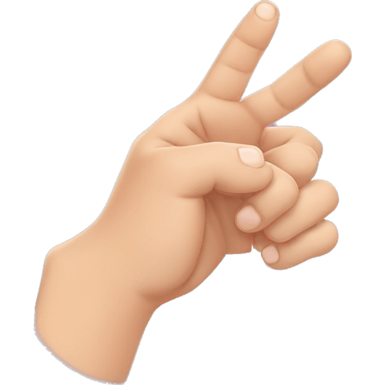 horizontally hand with index finger, middle finger and pinky streched and thumb and ring finge joined emoji