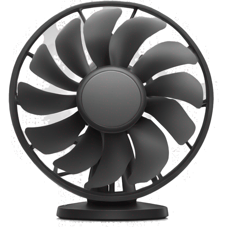 Monochrome black desktop pc fan emoji