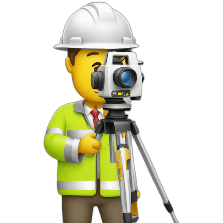 Land surveyor with total station emoji