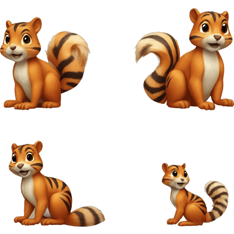 a squirrel with a tiger pattern emoji