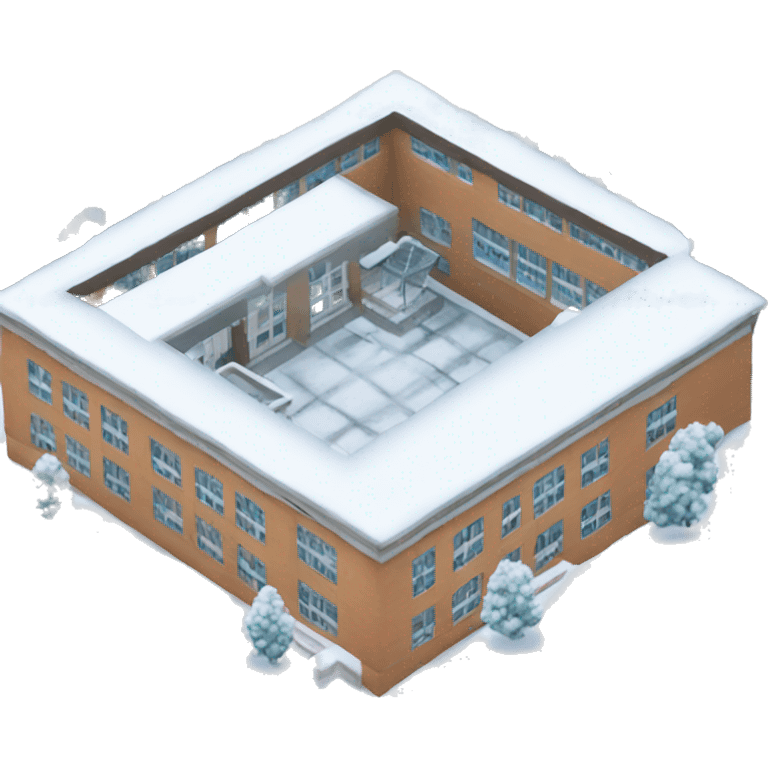 School in winter in front emoji