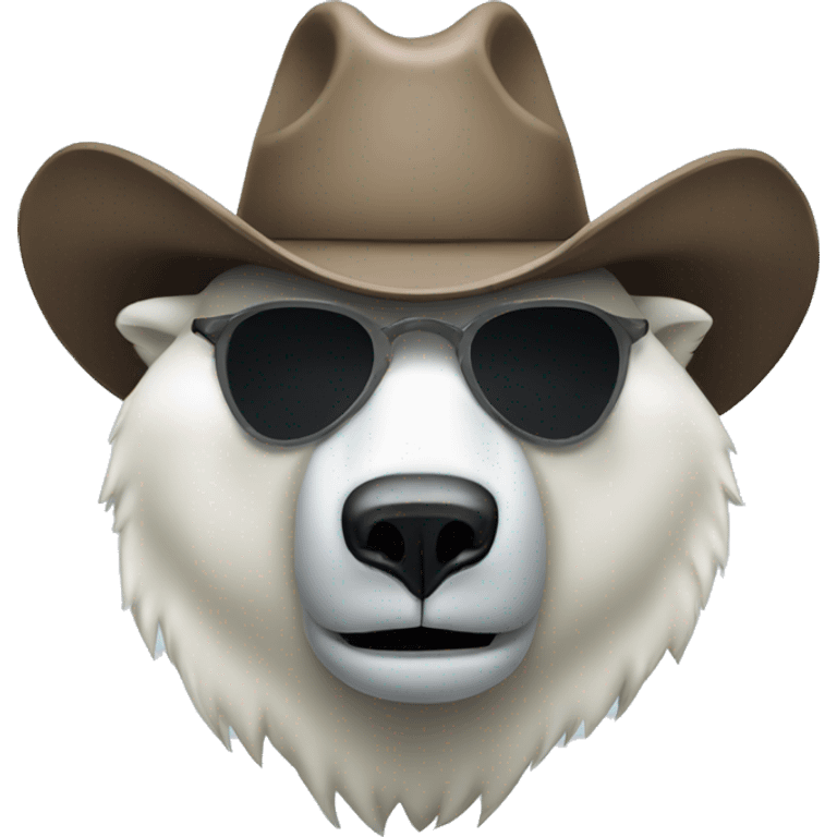 polar bear with a mask and cowboy hat emoji