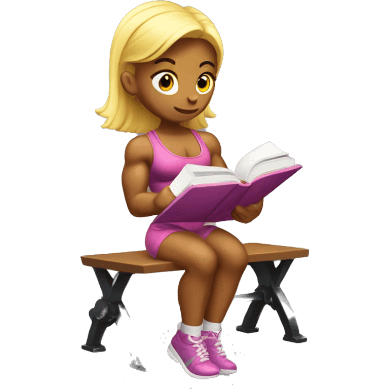 Girl bodybuilder studying  emoji