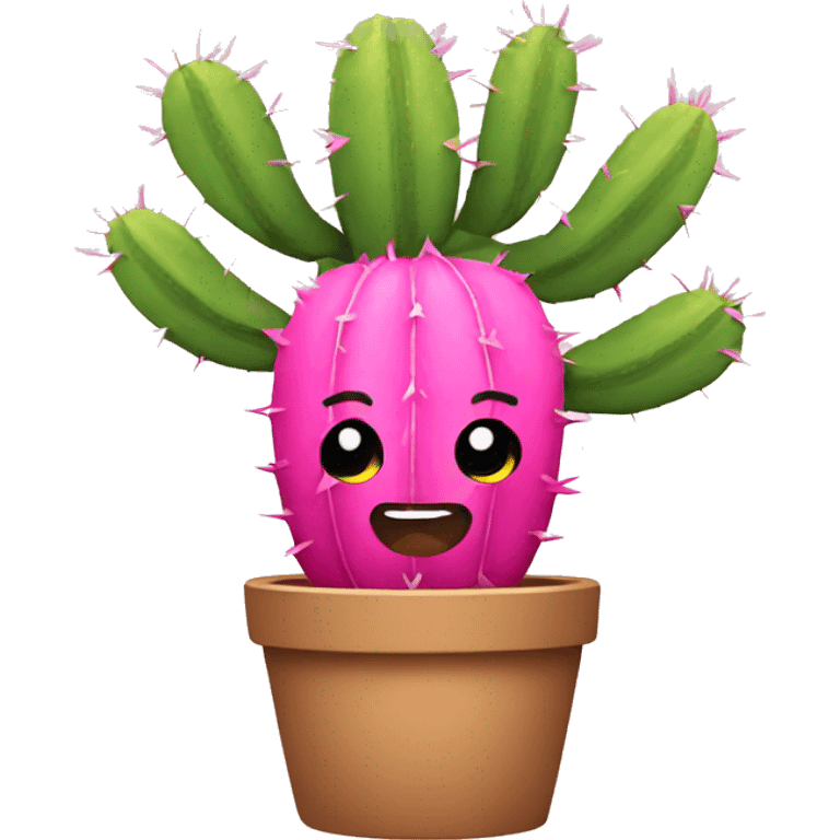 Pink cactus emoji